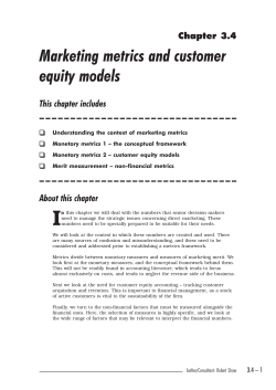 Marketing metrics and customer equity models