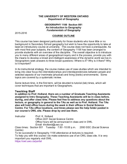 Course Outline - Geography