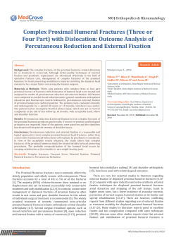 Complex Proximal Humeral Fractures (Three or Four Part) with