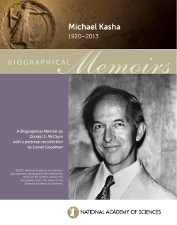 Michael Kasha - National Academy of Sciences