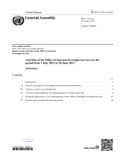A/68/337 (Part I)/Add.1 - Office of Internal Oversight Services