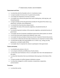 5TH GRADE SOCIAL STUDIES I CAN STATEMENTS *Government