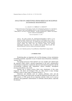 ANALYSIS OF LIMESTONES FROM HERITAGE BUILDINGS AS
