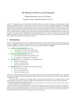 By-Phrases in Passives and Nominals