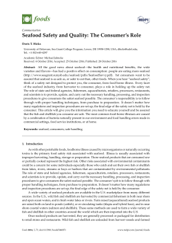 Seafood Safety and Quality: The Consumer`s Role