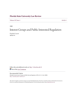 Interest Groups and Public Interested Regulation