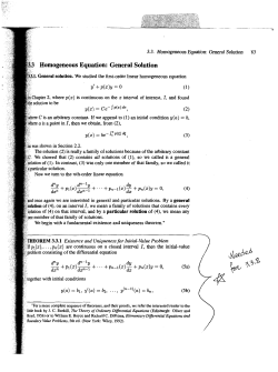 1 + &middot; &middot; &middot; + Pn-l(x)-d + Pn(x)y = 0,