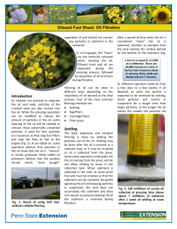 Oilseed Fact Sheet: Oil Filtration