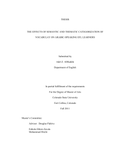 THESIS THE EFFECTS OF SEMANTIC AND THEMATIC