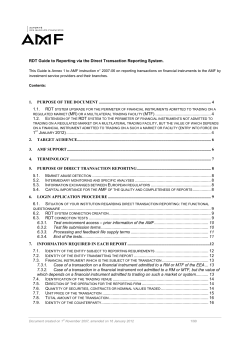 RDT Guide to Reporting via the Direct Transaction Reporting