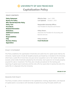 Capitalization Policy