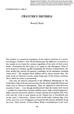 CHAUCER`S DECIBELS