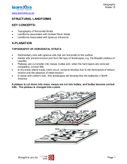 structural landforms key concepts: x-planation