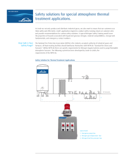 Safety solutions for special atmosphere thermal treatment applications.