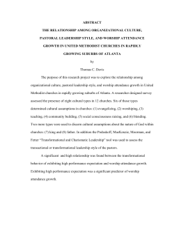 The relationship among organizational culture, pastoral leadership