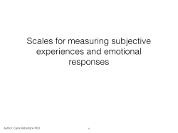 Scales for measuring subjective experiences and
