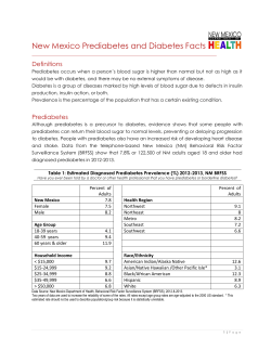 Prediabetes and Diabetes Fact Sheet