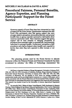 Procedural Fairness, Personal Benefits, Agency Expertise, and