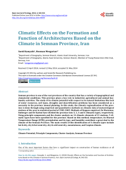 Climatic Effects on the Formation and Function of Architectures