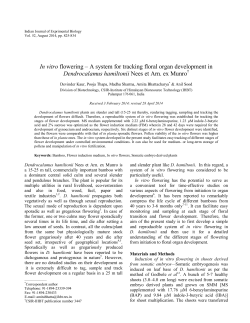In vitro flowering &ndash; A system for tracking floral organ development in