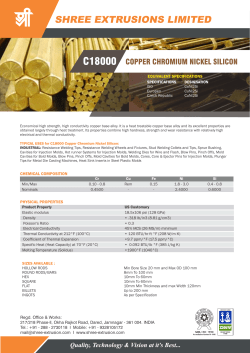 C18000 COPPER CHROMIUM NICKEL SILICON