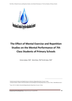 The Effect of Mental Exercise and Repetition Studies on the Mental