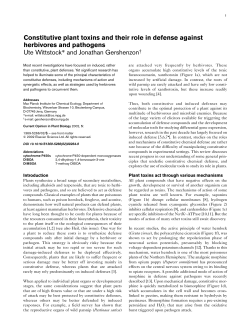 Constitutive plant toxins and their role in defense against herbivores