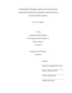 DETERMINING EPHEMERAL SPRING FLOW TIMING WITH
