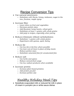 Healthy Meal Tips - Cancer Support VI