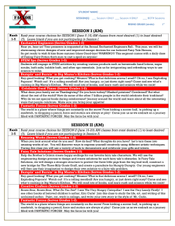 2017 Course Planner - Rising 1st Grade