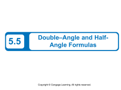 Double&ndash;Angle and Half