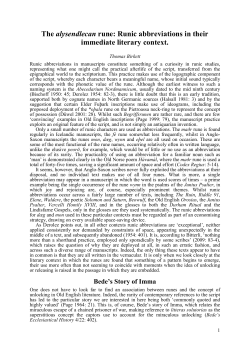 Thomas Birkett: The alysendlecan rune