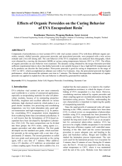 Effects of Organic Peroxides on the Curing Behavior of EVA