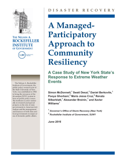 A Managed- Participatory Approach to Community Resiliency