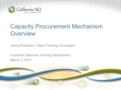 Capacity Procurement Mechanism Overview