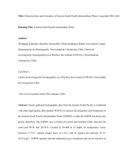 Characteristics and Formation of Eastern South Pacific Intermediate