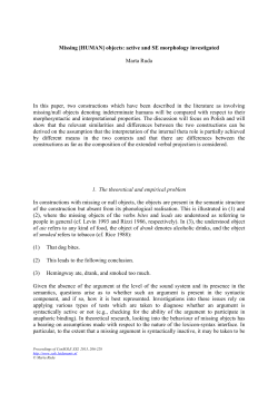 Missing [HUMAN] objects: active and SE morphology investigated