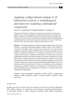 Applying configurational analysis to IS behavioural research: a