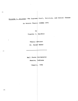 Miranda v. Arizona: The suprem Court, Politics, and Social Change