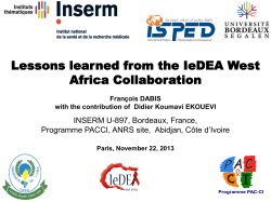 Lessons leraned from the IeDEA West Africa Collaboration