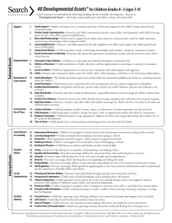 40 Developmental Assets&reg; for Children Grades K&ndash;3 (ages 5-9)
