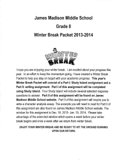 James Madison Middle School Grade 8 Winter Break Packet