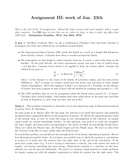 Assignment III: week of Jan. 23th