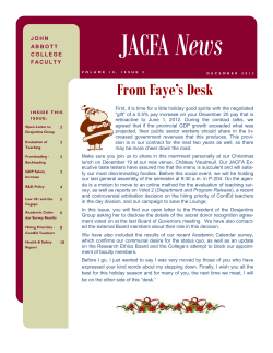 From Faye`s Desk - John Abbott College