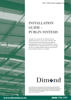 3421.1 DHS Purlins Installation Guide