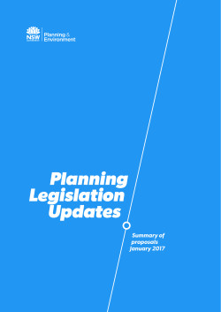 Planning Legislation Updates - Department of Planning and
