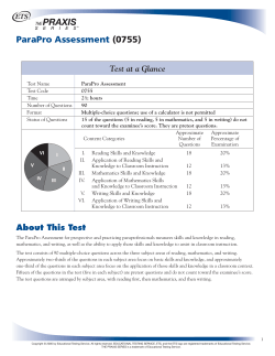 Test at a Glance - Granite School District