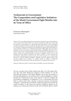 Technocrats in Government: The Composition and Legislative
