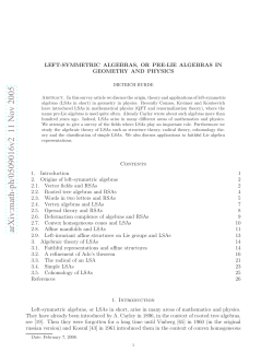 Left-symmetric algebras, or pre-Lie algebras in geometry and physics