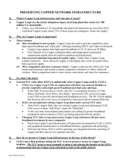 PRESERVING COPPER NETWORK INFRASTRUCTURE